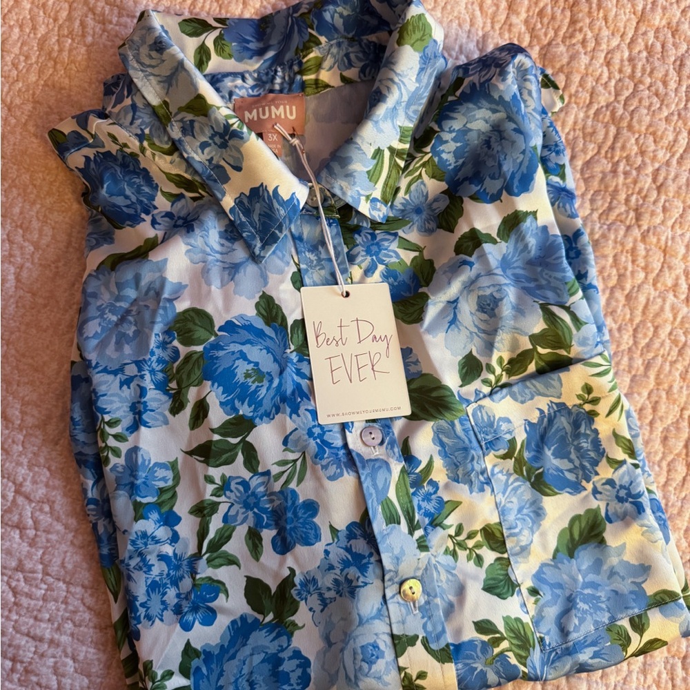 Show Me Your MuMu Blue Floral Pajama Set